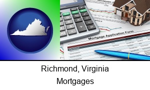 Richmond, Virginia - a mortgage application form