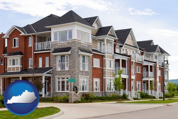 luxury apartments with Kentucky map icon