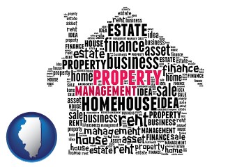 property management concepts with Illinois map icon